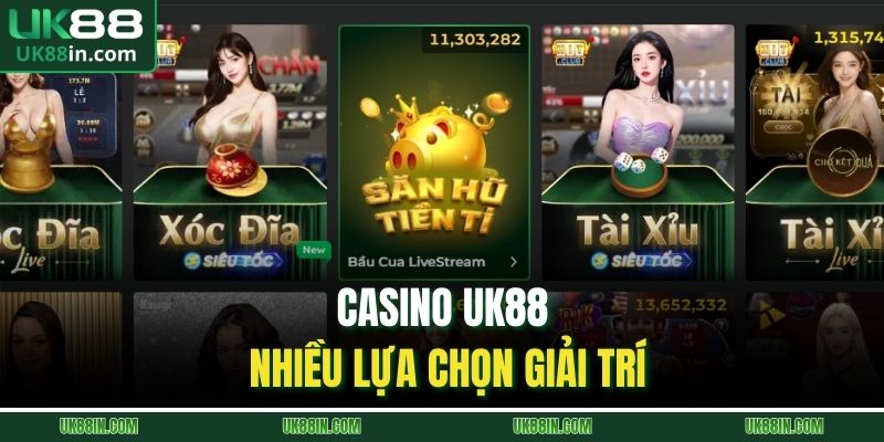 Casino UK88 nhiều lựa chọn giải trí
